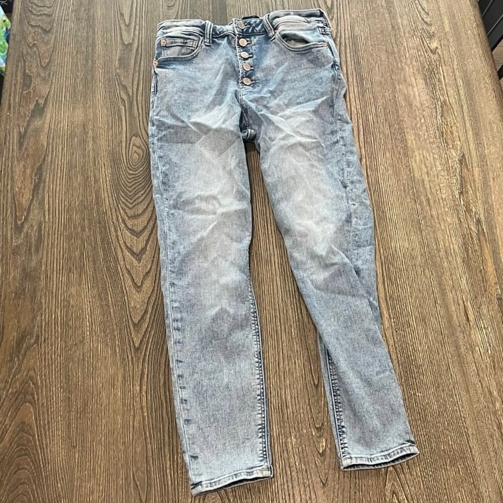 Gap Denim High Rise Universal Legging Button Fly Light Wash Blue Size 10/30R